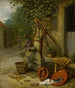 Hof eines Bauernhofs mit Pumpbrunnen - Adriaen van Ostade — Ansicht des Kunstwerks