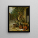 Hof eines Bauernhofs mit Pumpbrunnen - Adriaen van Ostade — gerahmtes Bild an der Wand