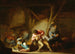 Innenansicht mit Figuren beim Trinken und weinenden Kindern - Adriaen van Ostade — Ansicht des Kunstwerks