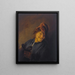 Bauer mit rotem Hut, das einen Krug hält - Adriaen van Ostade — gerahmtes Bild an der Wand