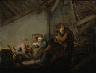 Adriaen van Ostade - Peasants In A Tavern Possibly A Depiction Of The Sense Of Hearing.webp
