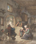 Lesen der Nachrichten im Weavers Cottage - Adriaen van Ostade — Ansicht des Kunstwerks
