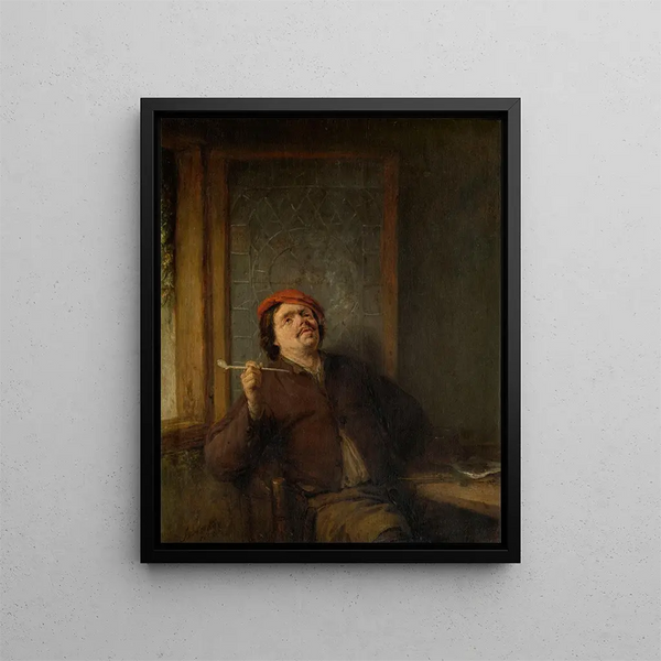 Der Raucher - Adriaen van Ostade — gerahmtes Bild an der Wand