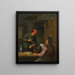 Zwei Bauern rauchen, trinken und lesen in einer Gaststätte - Adriaen van Ostade — gerahmtes Bild an der Wand