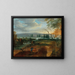 Ein weites, sanft geschwungenes Landschaftsbild mit einem Fluss - Adriaen van Stalbemt — gerahmtes Bild an der Wand