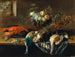 Naturstillleben mit einem Pfau, Früchten, einem Hummer und einem Vogel - Adriaen van Utrecht — Ansicht des Kunstwerks