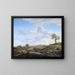Landschaft mit Hügeln und einer großen Straße - Adriaen van de Velde — gerahmtes Bild an der Wand