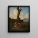 Italienisches Landschaftsgemälde mit einem Widder, anderen Schafen und einem toten Baum - Adriaen van de Velde — gerahmtes Bild an der Wand