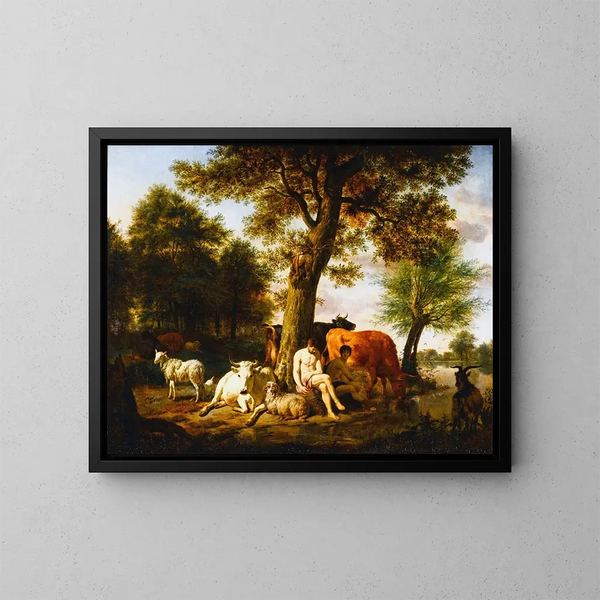 Merkur, Argus und Io - Adriaen van de Velde — gerahmtes Bild an der Wand