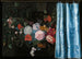 Trompe-l'œil Stillleben mit Girlande aus Blumen und Vorhang - Adriaen van der Spelt — Ansicht des Kunstwerks