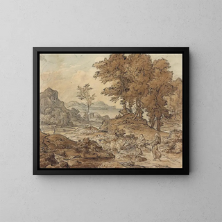 Adrian Ludwig Richter - Italienische Landschaft mit Schafherden.webp