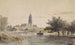 Ansicht einer kleinen Stadt von der anderen Seite eines Flusses - Adrianus Eversen — Ansicht des Kunstwerks