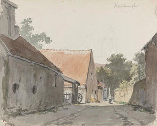 Adrianus Eversen - Gezicht op een straatje te Harderwijk.webp