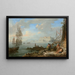 Ansicht des Castel dell'Ovo in der Bucht von Neapel - Adrien Manglard — gerahmtes Bild an der Wand
