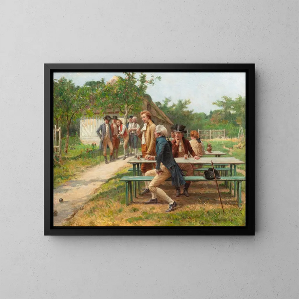 Die Boulespieler - Adrien Moreau — gerahmtes Bild an der Wand