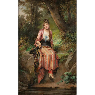 Adrien de Boucherville - A young woman fishing.webp