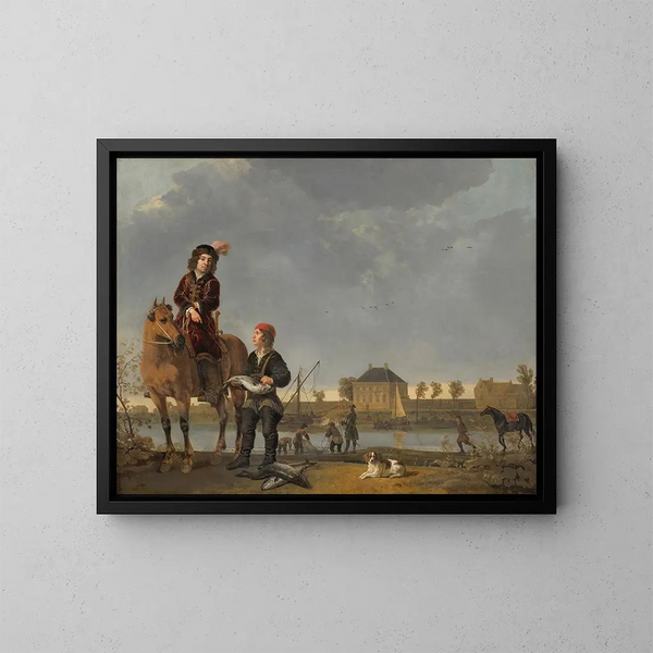 Portrait équestre de Pieter de Roovere - Aelbert Cuyp — gerahmtes Bild an der Wand