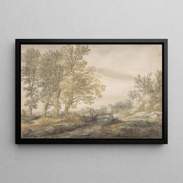 Landschaft mit Bäumen - Aelbert Cuyp — gerahmtes Bild an der Wand