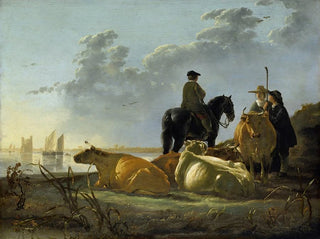 Aelbert Cuyp - Peasants and Cattle by the River Merwede.webp