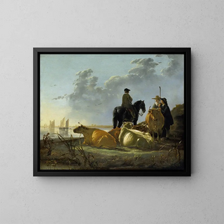Aelbert Cuyp - Peasants and Cattle by the River Merwede.webp
