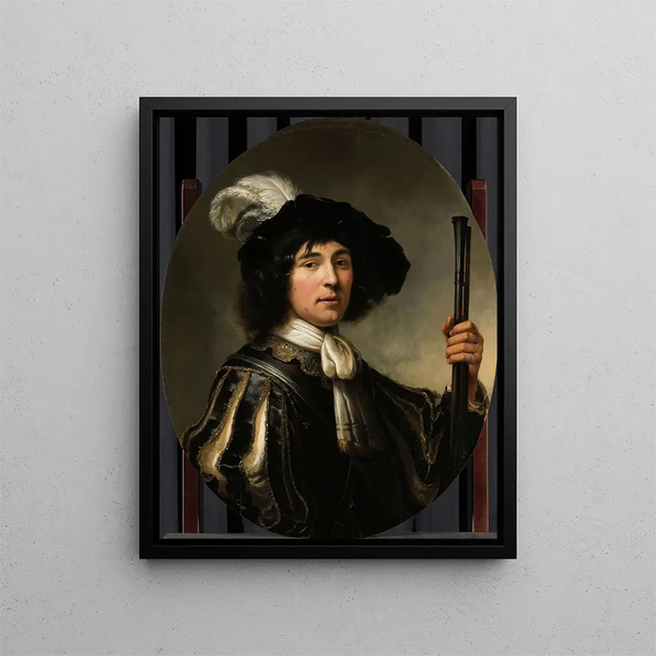 Portrait eines jungen Mannes - Aelbert Cuyp — gerahmtes Bild an der Wand