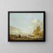 Flusslandschaft mit einer Holzbrücke - Aelbert Cuyp — gerahmtes Bild an der Wand