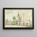 Das Schloss und die Schule in Wouw - Aert Schouman — gerahmtes Bild an der Wand