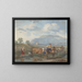 Die Hirten führen Ziegen durch Wasser, links trägt eine Frau ihr Kind auf dem Rücken, rechts reitet eine andere einen Esel. - Aert Schouman — gerahmtes Bild an der Wand