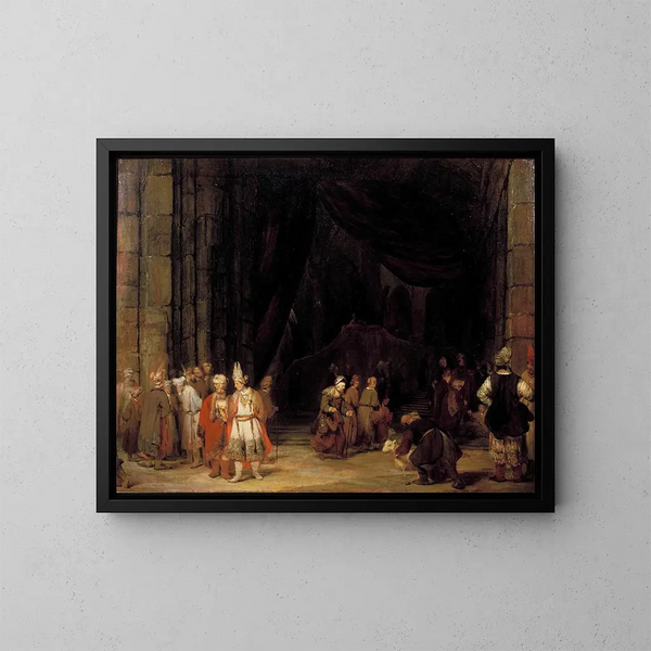 Der Vorplatz eines Tempels - Aert de Gelder — gerahmtes Bild an der Wand