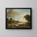 Ein Flusslandschaft mit Figuren und Vieh - Aert van der Neer — gerahmtes Bild an der Wand