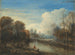 Ein Flusslandschaft mit einem Fischer und Schafen am Ufer - Aert van der Neer — Ansicht des Kunstwerks