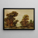 Landschaft mit Fluss, Bäume, Figuren und Cottage in der Nähe einer Brücke - Aert van der Neer — gerahmtes Bild an der Wand