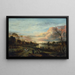 Landschaft bei Sonnenuntergang - Aert van der Neer — gerahmtes Bild an der Wand