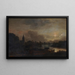 Landschaftsgemälde bei Mondschein - Aert van der Neer — gerahmtes Bild an der Wand