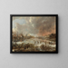 Winterlandschaft mit Sportlern auf einem zugefrorenen Fluss - Aert van der Neer — gerahmtes Bild an der Wand