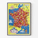Poster Karte von Frankreich Vintage