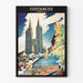 Vintage-Poster Coutances – Kathedrale und Markt