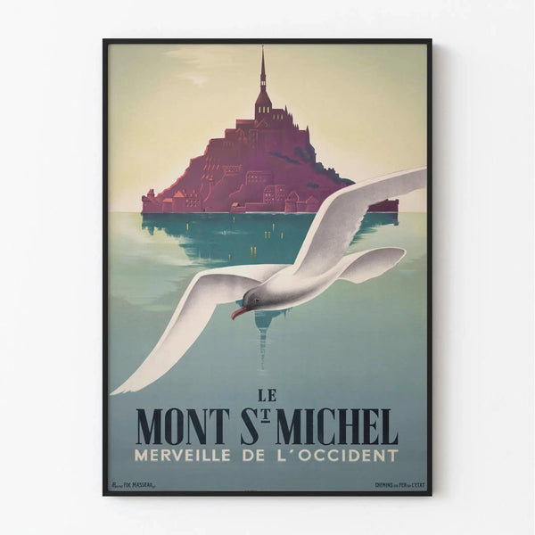 Affiche Mont Saint-Michel vintage – Merveille de l’Occident