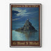 Vintage-Poster Mont-Saint-Michel – Nachtansicht im Mondschein