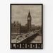 Vintage-Poster - London, das Parlament und Big Ben
