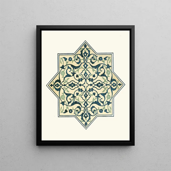 dekorative Fliesenplatten der afghanischen Grenzkommission Pl 03 - Grenzkommission Afghanistan — gerahmtes Bild an der Wand