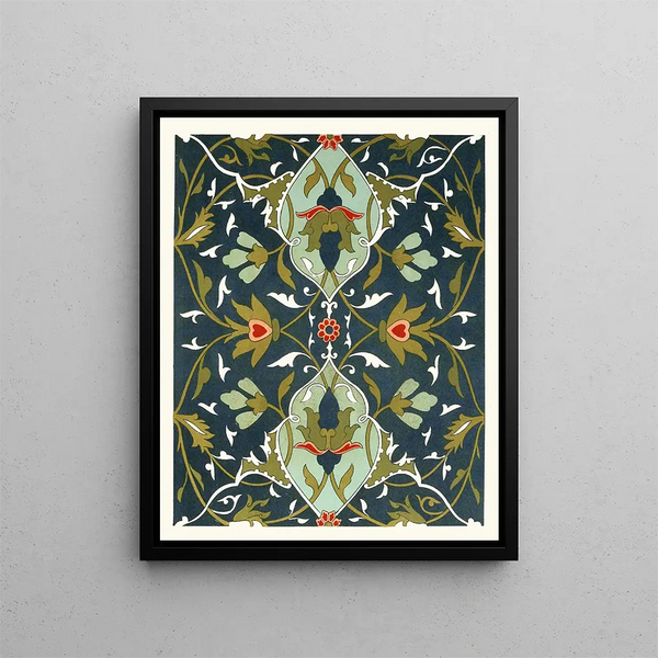 Fliesenplatten mit ornamentalen Fliesen der afghanischen Grenzkommission Pl 10 - Afghanische Grenzkommission — gerahmtes Bild an der Wand