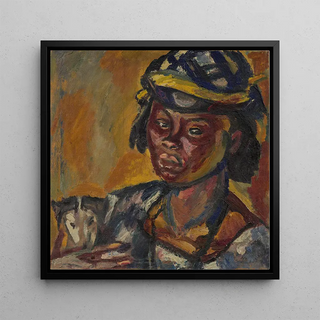 Africaine avec un chien - Maurice Albert Loutreuil