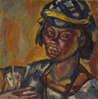 Africaine avec un chien - Maurice Albert Loutreuil