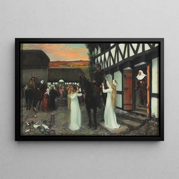 Ebbe Skammelsen dans la cour de mariage - Agnes Slott-Møller — gerahmtes Bild an der Wand