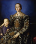 Portrait von Aliénor von Toledo mit ihrem Sohn Giovanni de' Medici - Agnolo Bronzino — Ansicht des Kunstwerks