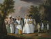 Frauen of Farbe mit ihren Kindern und Dienern in einer Landschaft - Agostino Brunias — Ansicht des Kunstwerks