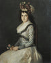 Portrait einer jungen Frau, die zwei Rosen hält - Agustín Esteve y Marqués — Ansicht des Kunstwerks