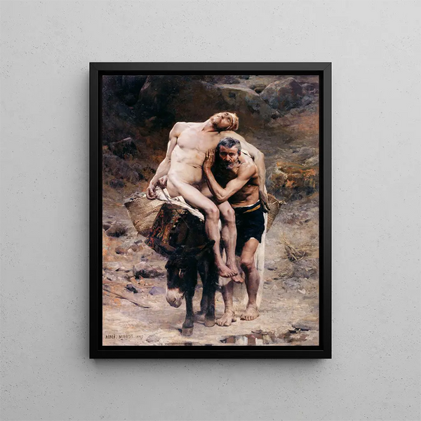 Der gute Samariter - Aimé Morot — gerahmtes Bild an der Wand