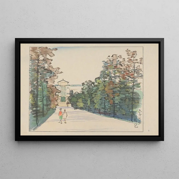 Parc de Tennoji - Akamatsu Rinsaku — gerahmtes Bild an der Wand